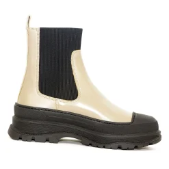 Angulus 7708 Beige Dame Skind Støvle med elastik