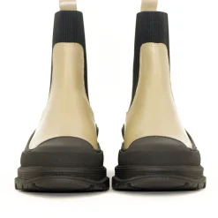 Angulus 7708 Beige Dame Skind Støvle med elastik