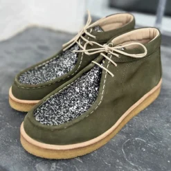 Angulus-7426-102-Grøn-Støvlet-Med-Snøre-Glitter