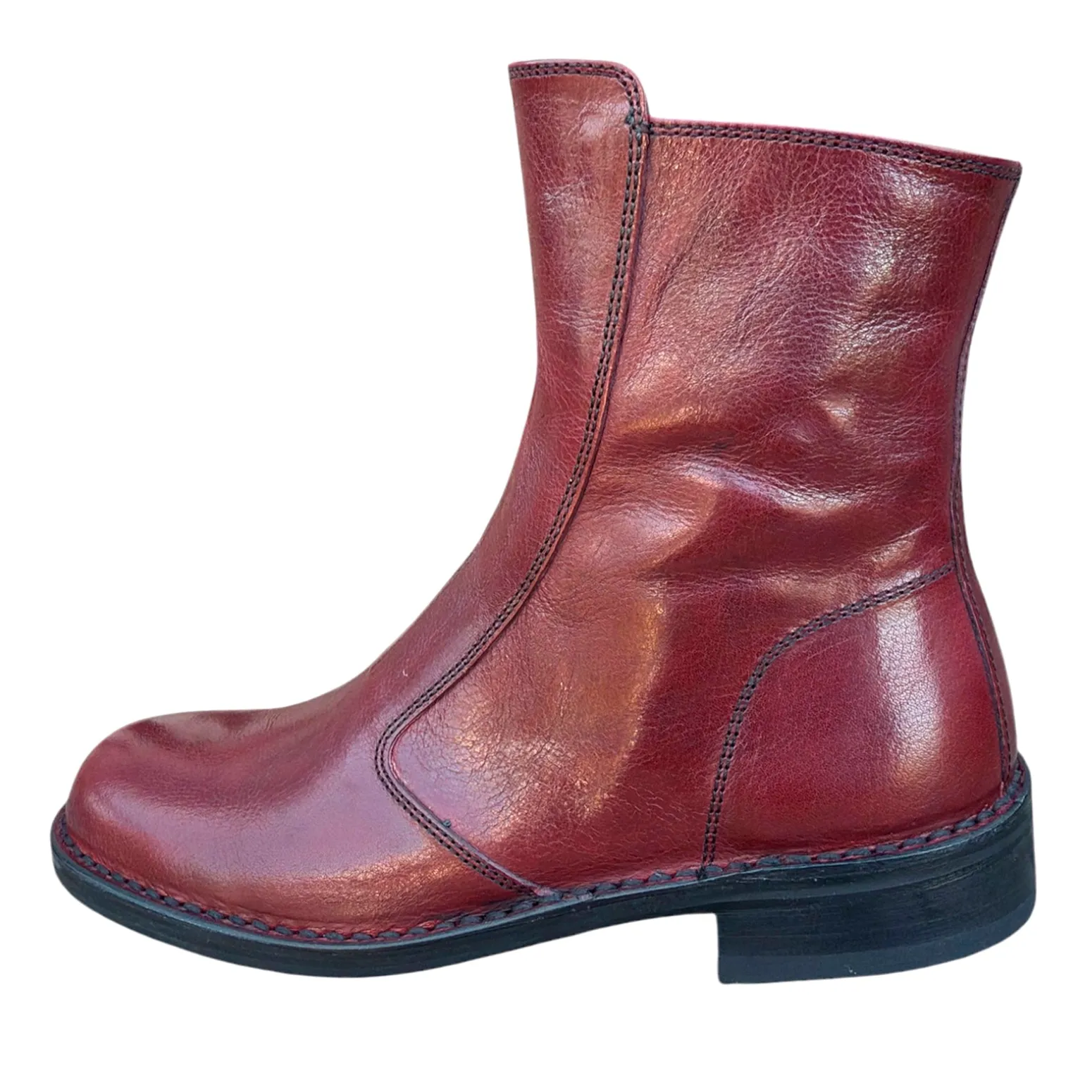 Bubetti 2078 Bordeau klassisk støvle med indvendig lynlås