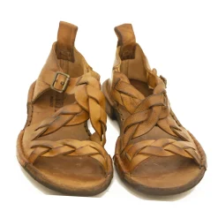 Bubetti 3446 Kork Patina  remsandal med krydsende remme og hælkappe