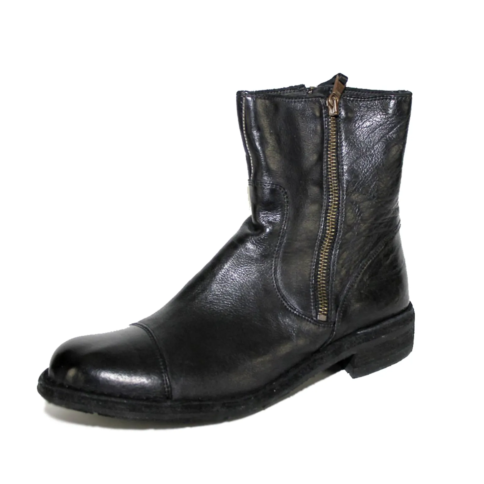 Bubetti 6682 Sort damestøvle med dobbelt lynlås