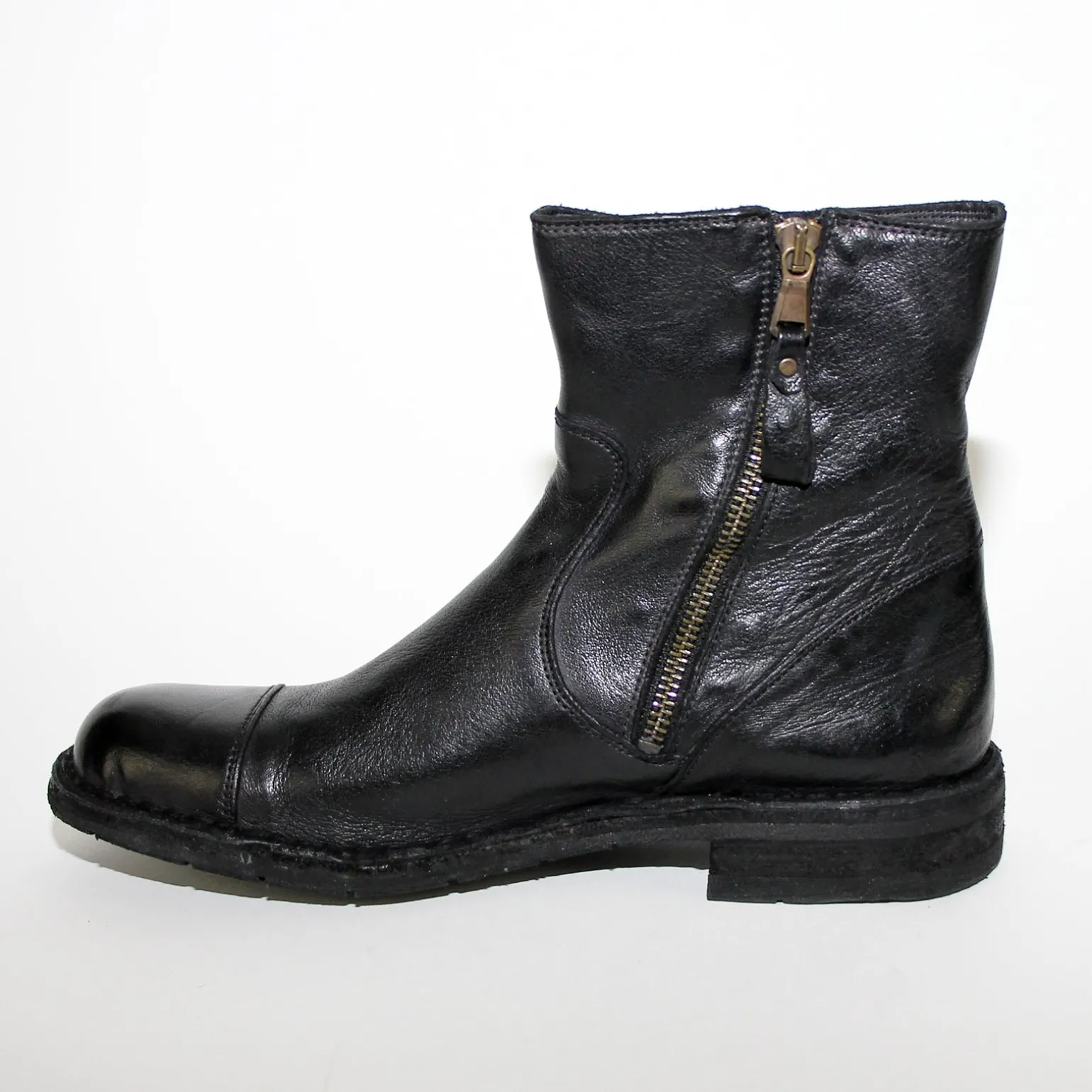 Bubetti 6682 Sort damestøvle med dobbelt lynlås