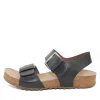 Lofina 808 sort dame sandal med fodseng