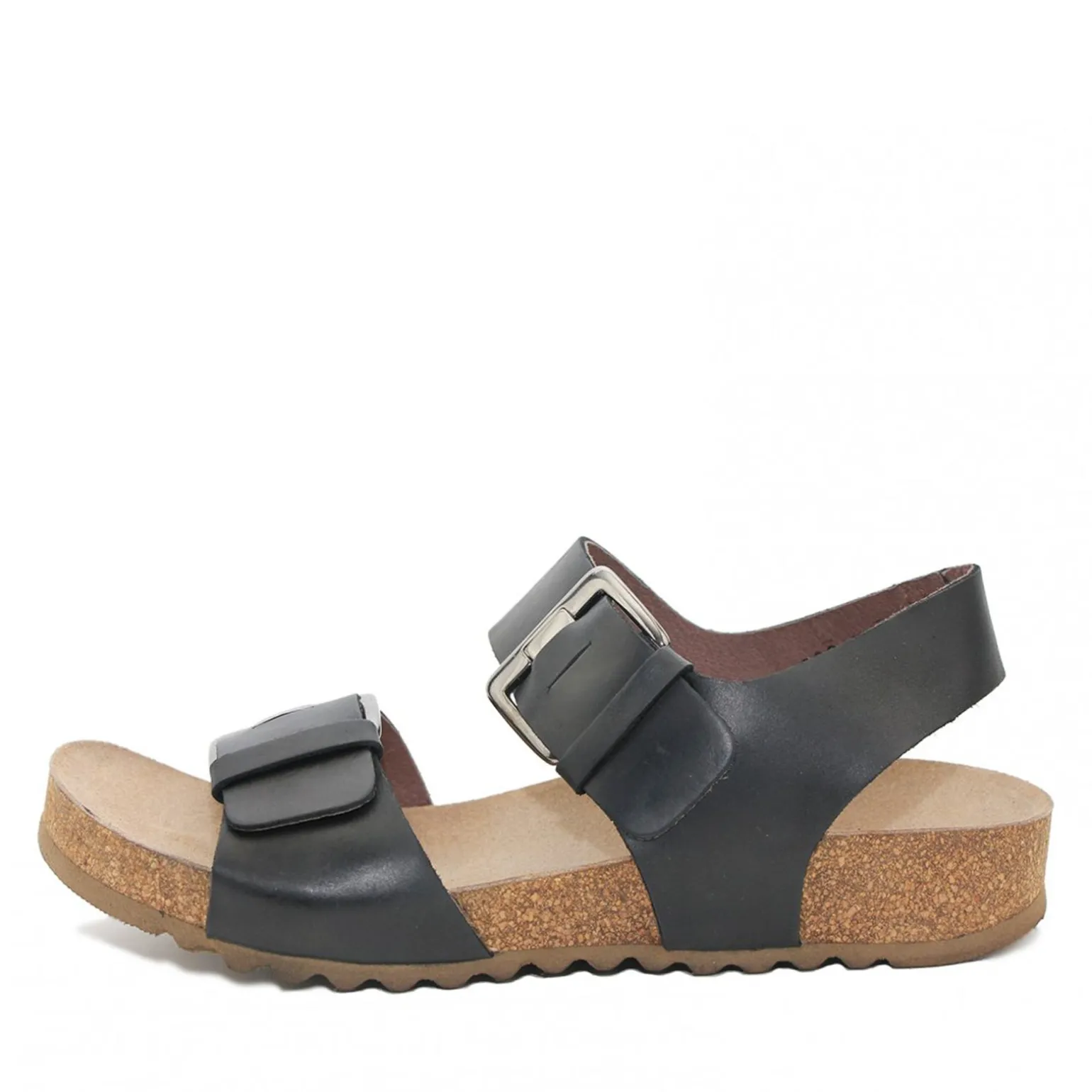 Lofina 808 sort dame sandal med fodseng