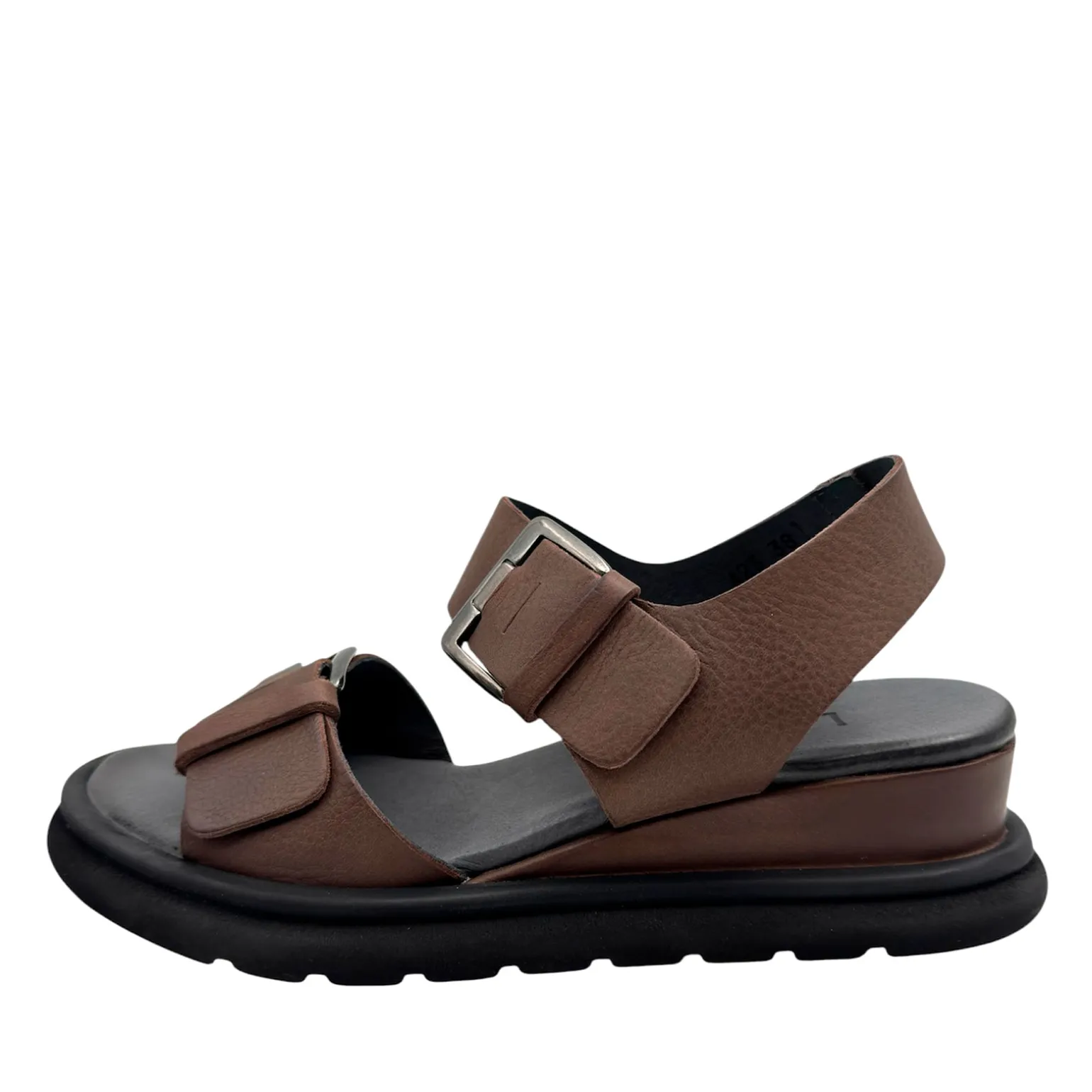 Lofina 2E423 Brun ankel remsandal med 2 spænder