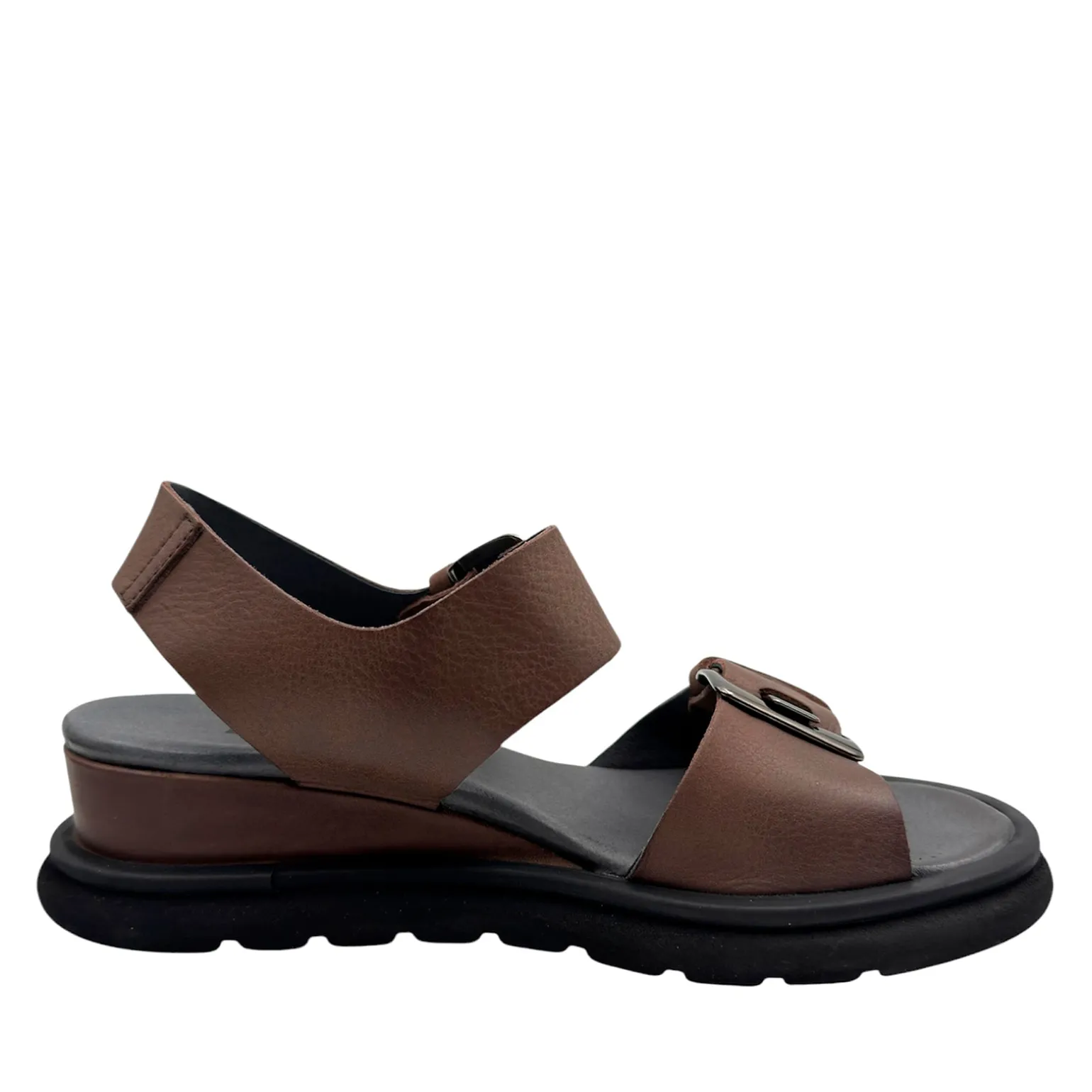 Lofina 2E423 Brun ankel remsandal med 2 spænder