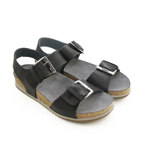 Lofina 2E-113 Sort Damesandal med blød Fodseng