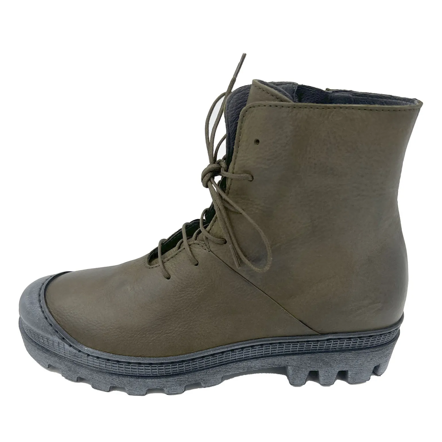 Lofina I6-965 Carciofo Grøn Dame Snørestøvle i Skind