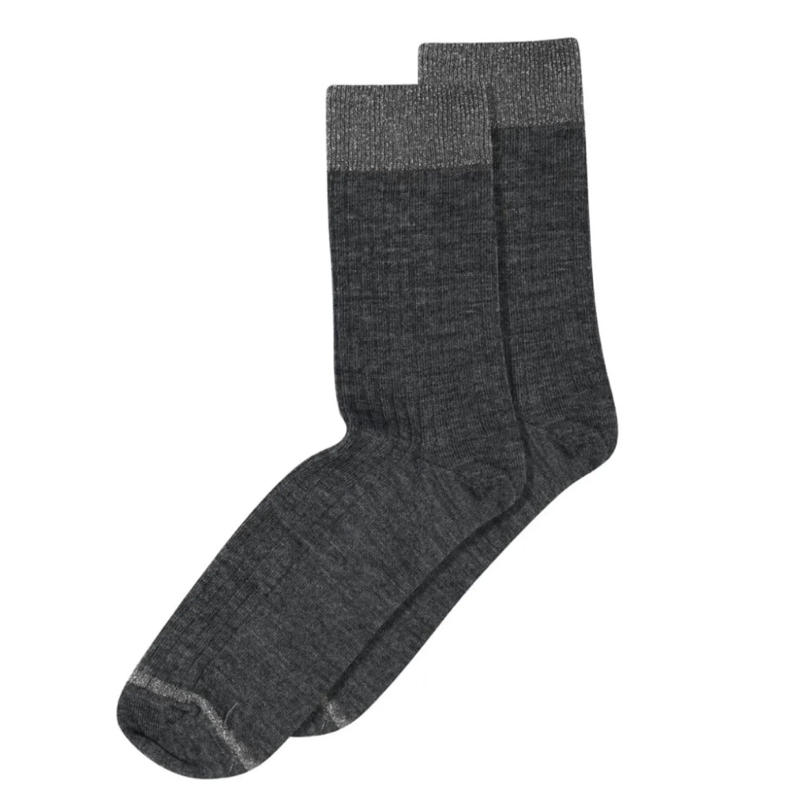 MP Denmark Erina Glitter Wool Rib Socks 59532 Grå