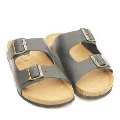 Skvulp 3005.S57 Sort Herresandal i Olieret Skind