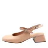 Wonders D-1222 Mary Jane sko med lav hæl og slingback i nude lak skind